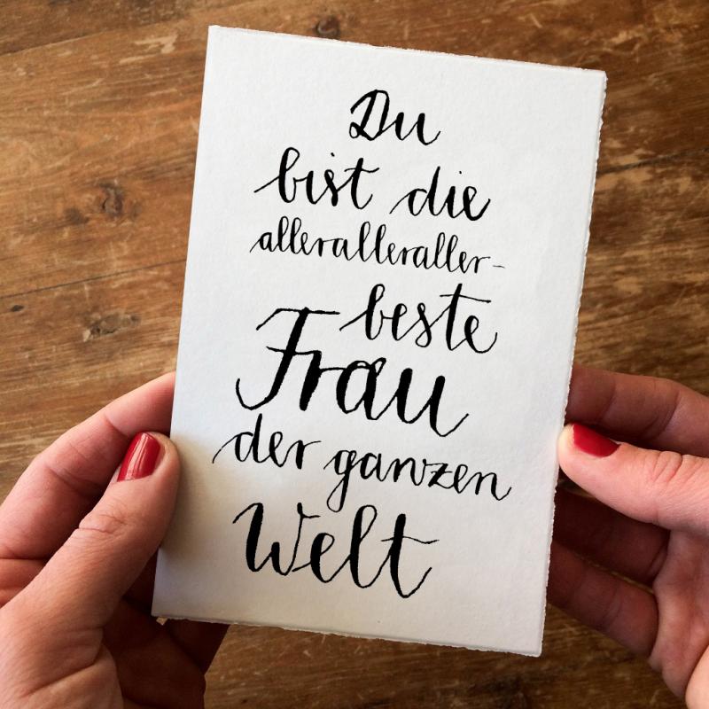 Design Dankeskarte mit Spruch für die beste Frau der Welt