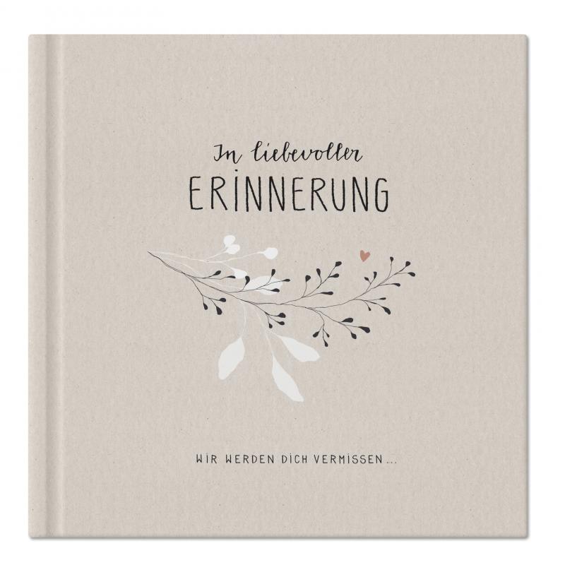 Kondolenzbuch schlicht dezent stilvoll creme beige blanko