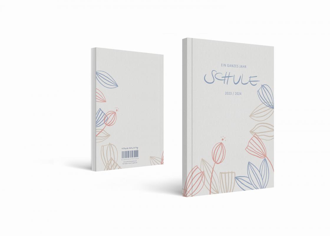 Lehrerkalender für Schuljahr 2023 2024, beige blau rosa, mit Stundenplan, Klassenlisten, Kontaktlisten, Klassenarbeiten Planung, Vertretungsstunden, u.v.m.
