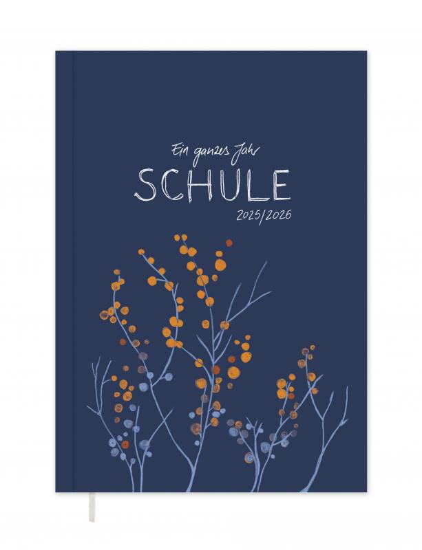 Lehrerkalender 2025 2026 blau mit Blumen mit Planungshelfer für Unterrichtsvorbereitung und Schuljahr Planung