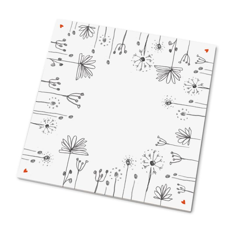 Marmeladendeckchen für selbstgemachte Geschenke im floralen Handlettering Design, Weiß