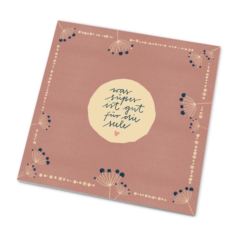 Soulfood Marmeladendeckchen was Süßes für die Seele im vintage Design, Rosa Blau Creme