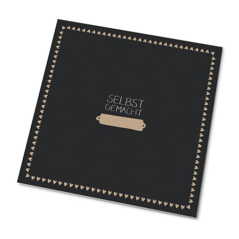Marmeladendeckchen für Dankeschön Gastgeschenke im Schultafel Design, Schwarz Beige Weiß