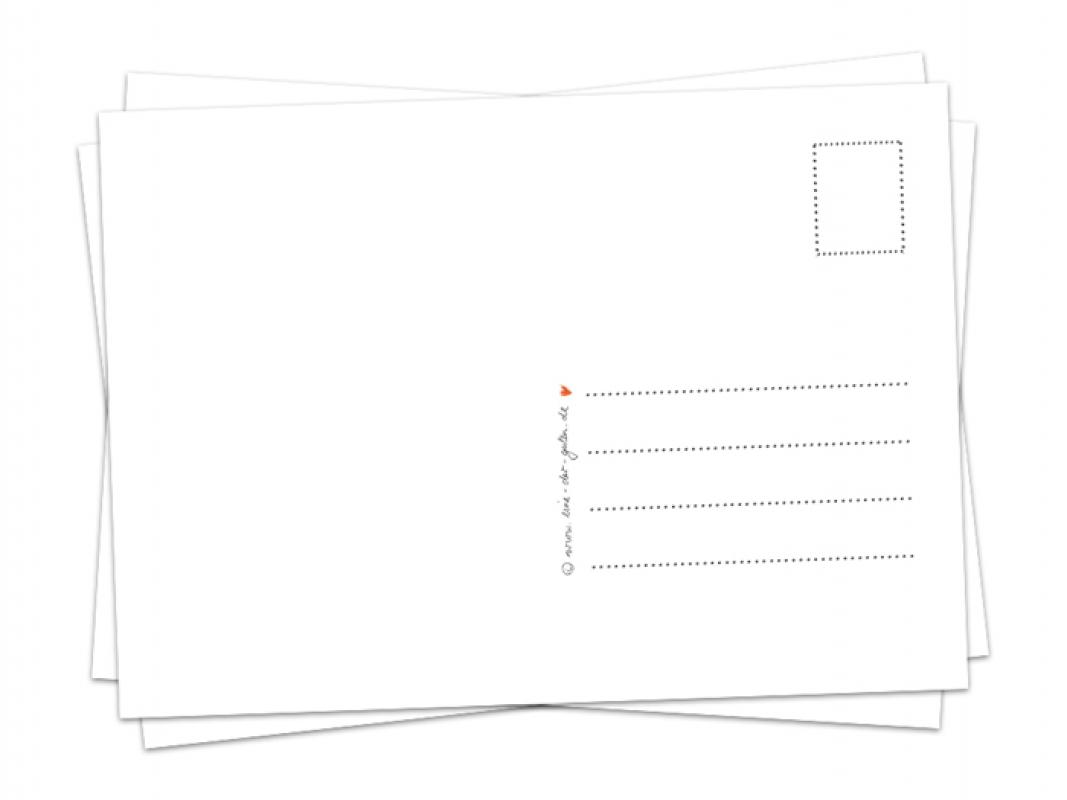 Design Postkarten mit Typografie Illustration aus Recyclingpapier
