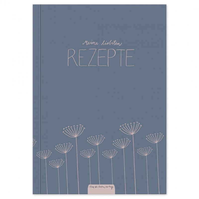 Rezeptbuch zum selbst gestalten, Vintage Design in Blau Rosa
