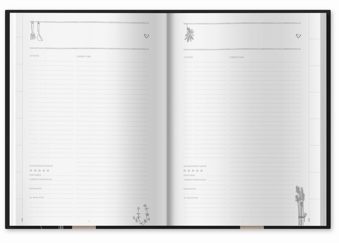 Individuelles Kochbuch im Tafellook zum selbst ausfüllen