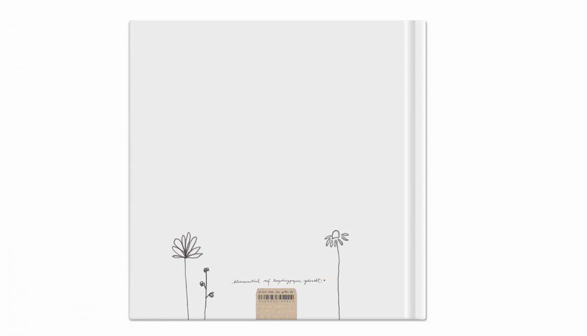 Gästebuch Blanko Taufe, Taufbuch weiß mit Blumen, CO2-neutral Recyclingpapier
