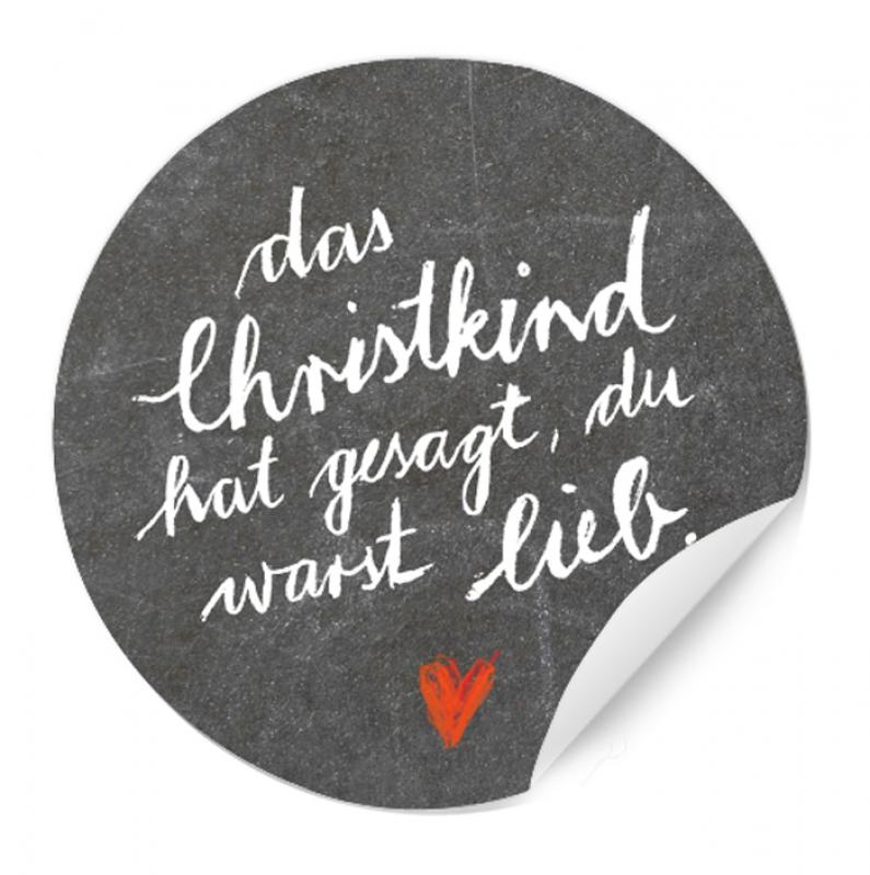 christkind weihnachten weihnachtsgeschenk weihnachtssticker sticker aufkleber etiketten anthrazit grau witzig