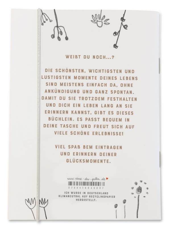 Für schöne Tage dein Mini-Erinnerungsalbum, weiß beige Handlettering Design