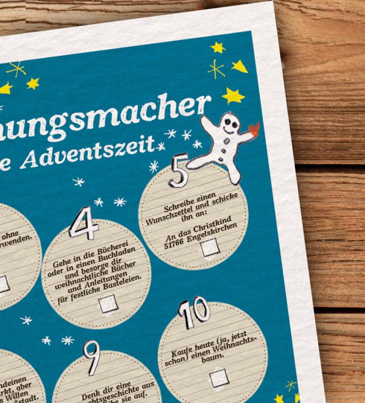 Adventskalender Weihnachtsstimmungsmacher mit 24 Aufgaben für die Adventszeit, Poster auf ...