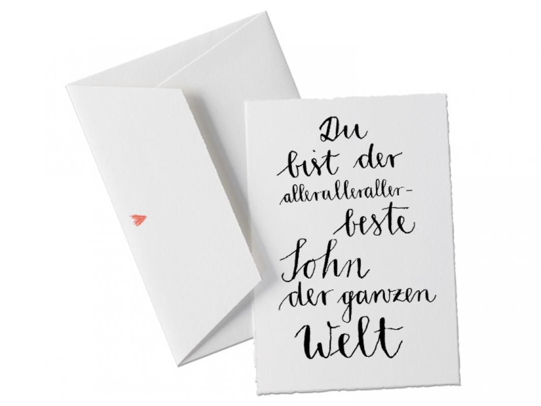 grußkarte,glückwunsch,postkarte,sohn, söhne,schwiegersohn,geburtstag,dankeschön,dankeskarten,bütte,edel,schlicht,design,kalligrafie