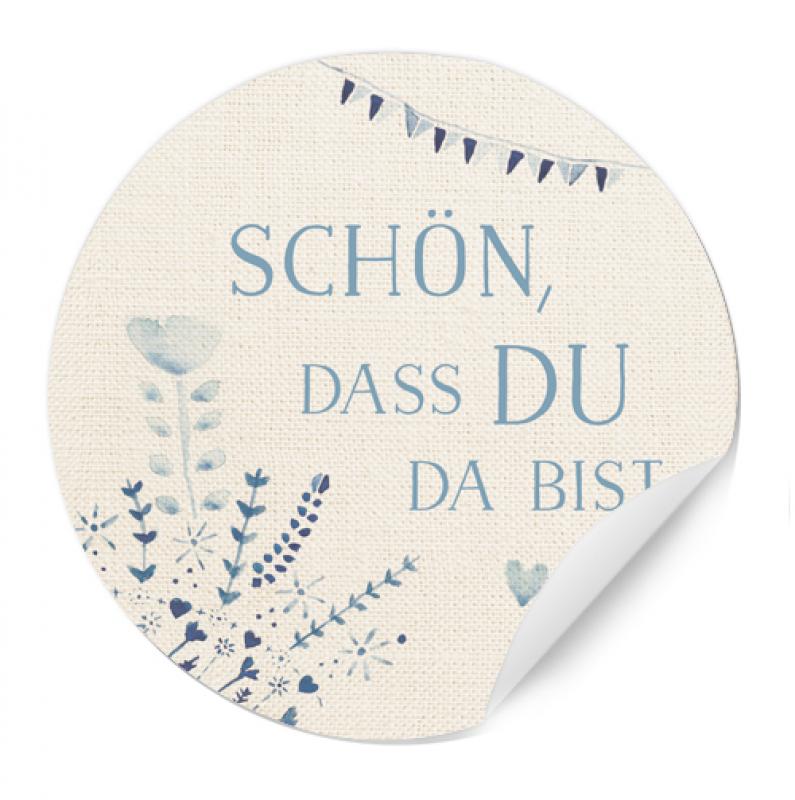 Schön, dass du da bist Sticker Hochzeit Gastgeschenk