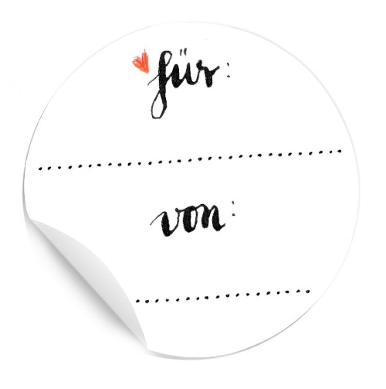 Für Von Geschenkaufkleber mit Herz zum Verpacken Beschriften von Geschenken weiß rund 4cm