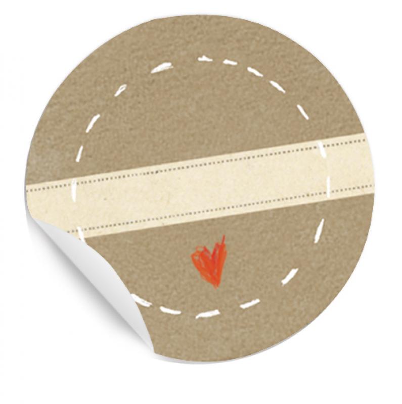 Gewürzsticker Etiketten zum Beschriften natur beige mit Herz