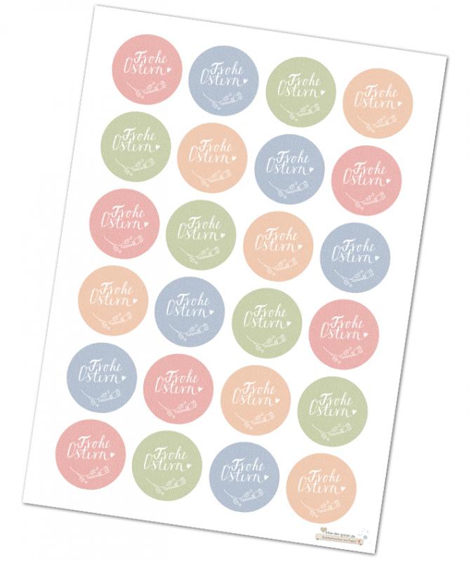 Gemischter Stickerbogen Ostersticker - Frohe Ostern! Geschenkaufkleber als Osternest Deko