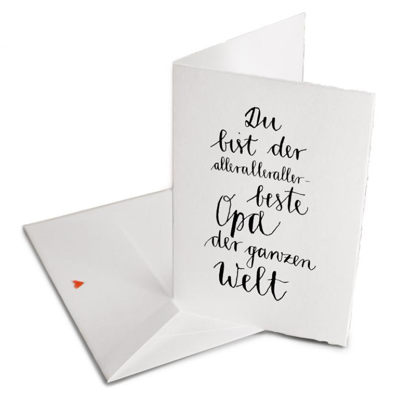 grußkarte,glückwunsch,postkarte,vatertag,opa,großvater,geburtstag,dankeschön,dankeskarten,bütte,edel,schlicht,design,kalligrafie,Klappkarte