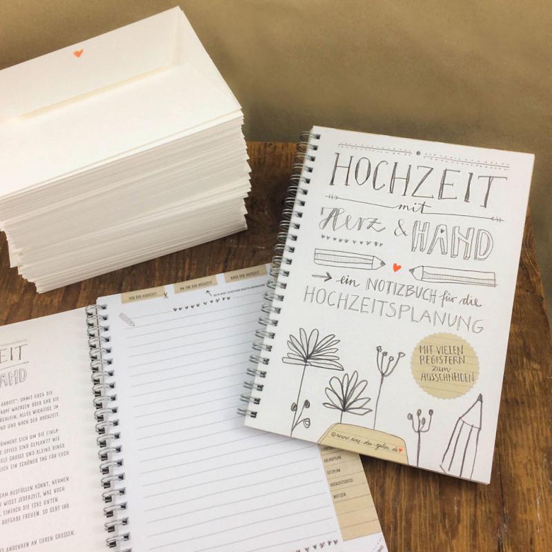 Notizbuch mit Register als Hochzeitplaner für deine Hochzeit, A5, Retro Vintage Design mit Blumen
