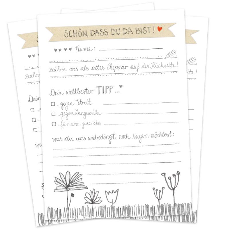 Partyspiel für die Hochzeit im schönen floralen Design