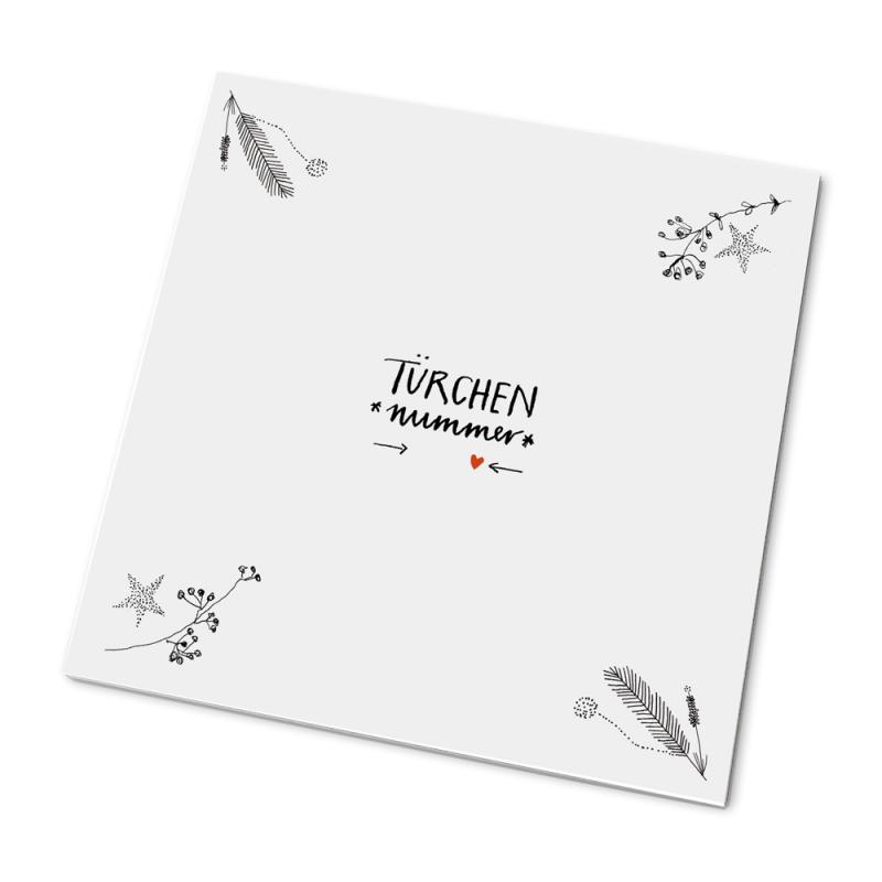 Marmeladendeckchen als Weihnachtsgeschenk im Kalligrafie Design, Weiß Rot