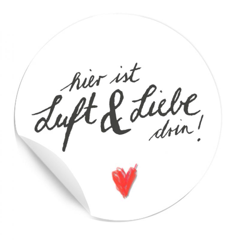 LUFT & LIEBE Geschenkaufkleber zum Vorwarnen und Verzieren - Schwarz Weiß Kalligrafie Design