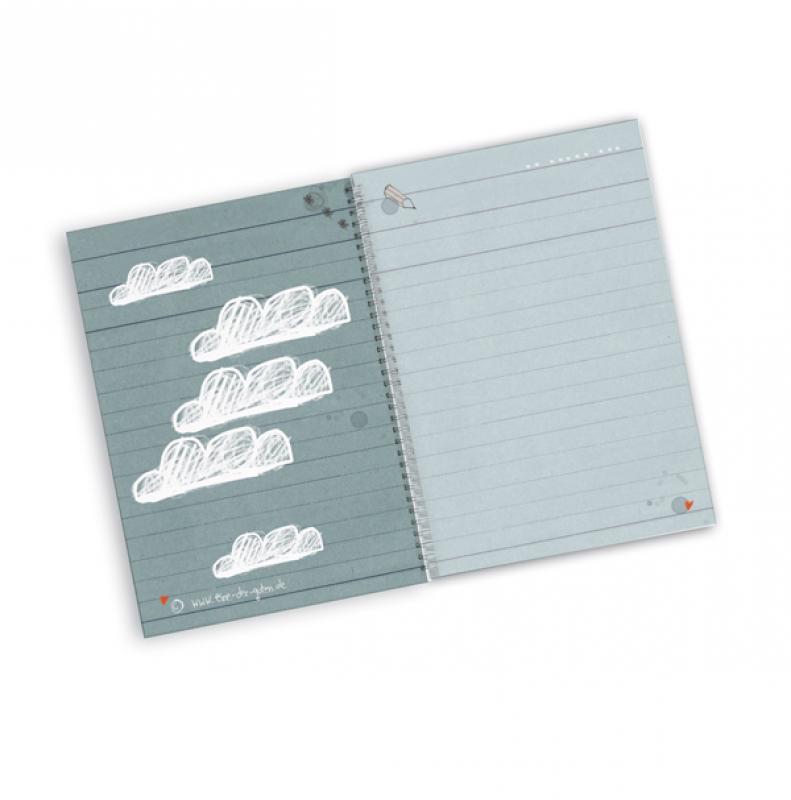 Träume süß von sauren Gurken, Traumtagebuch blau mit Wolken EINE DER