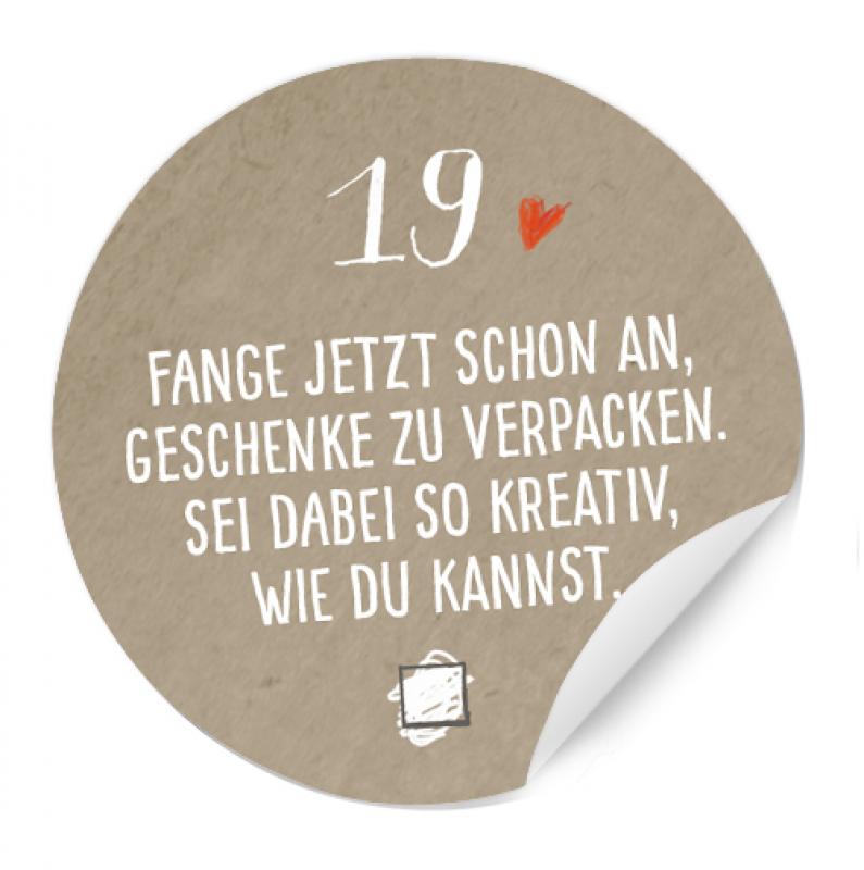 Adventskalenderzahlen für Erwachsene mit Aufgaben schlicht edel zeitlos
