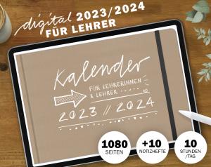 Lehrerkalender digital 2023 2024, Planungshelfer fürs Tablet zur Unterrichtsvorbereitung und Schuljahr Planung