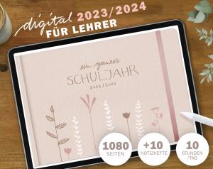 Lehrerkalender digital 2023 2024, Planungshelfer fürs Tablet zur Unterrichtsvorbereitung und Schuljahr Planung