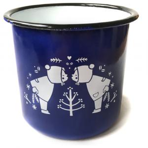 Kindertasse Winterkinder Emaille