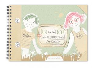 Freundebuch für Kinder aus Recyclingpapier im fröhlichen Design