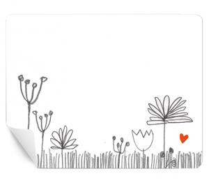 15 freitext Etiketten zum selbst beschriften, Weiß Grau mit Blumen
