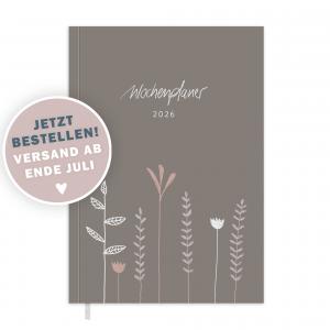 Kalender 2026 beige mit Hilfestellungen für mehr Achtsamkeit