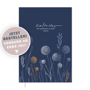 Lehrerkalender 2025 2026 grau blau orange mit Planungshelfer für Unterrichtsvorbereitung und Schuljahr Planung