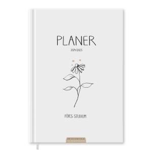 Studienkalender 2024 2025 weiß mit Blumen inkl. Planungshelfer für die Studienplanung