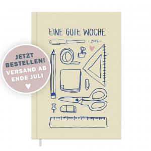 Kalender 2026 gelb blau rosa mit Hilfestellungen für mehr Achtsamkeit