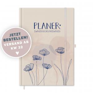 Kalender 2026 Creme Rosa mit Hilfestellungen für mehr Achtsamkeit