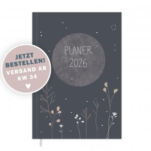 Kalender 2026 blau mit Hilfestellungen für mehr Achtsamkeit