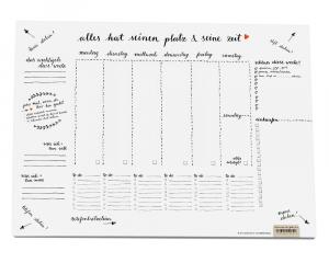 A3 Schreibtischunterlage aus Papier in zeitlosem Schwarz Weiß Design