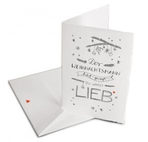 Spruch Grußkarte zu Weihnachten im Bleistift Design