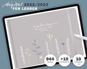 Lehrerkalender digital 2022 2023, Planungshelfer fürs Tablet zur Unterrichtsvorbereitung und Schuljahr Planung