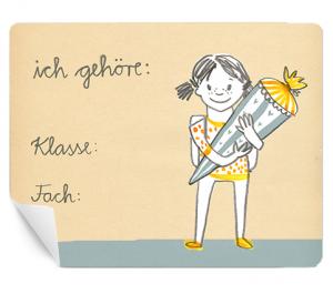 Rechteckige Namenssticker für die Schule zum Beschriften, Mädchen