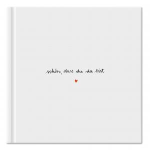 Hochzeitsgästebuch Weiß, schlichtes Kalligrafie Design, Hardcover Gästebuch