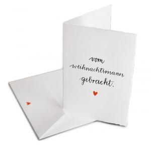 Weihnachtsgrußkarte Büttenpapier edel Allerfröhlichste Weihnachtsgrüße Klappkarte Kalligrafie schwarz weiß