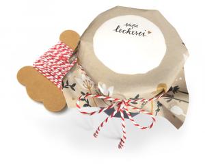 Schöne florale Marmeladendeckchen im Retro Vintage Look, Creme Bunt