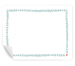 15 freitext Etiketten zum selbst beschriften, Türkis Blau Weiß