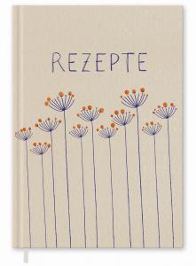 Rezeptbuch zum selbst gestalten, Blumen Design in Creme Beige