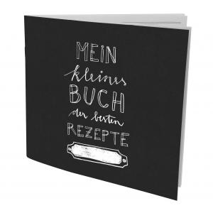 Rezeptbuch zum selbst gestalten mini, Vintage Handlettering Design in SchwarzWeiß