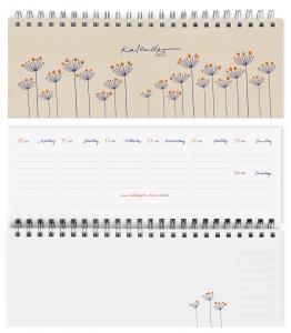 Tischkalender 2023 im Blumen Design, Creme Beige