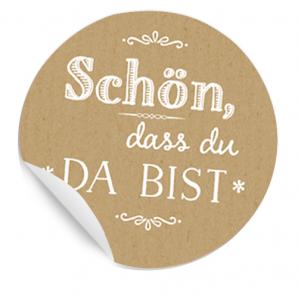 beige gastgeschenk aufkleber