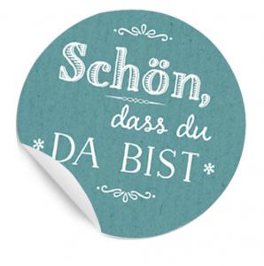 petrol blau gastgeschenk aufkleber